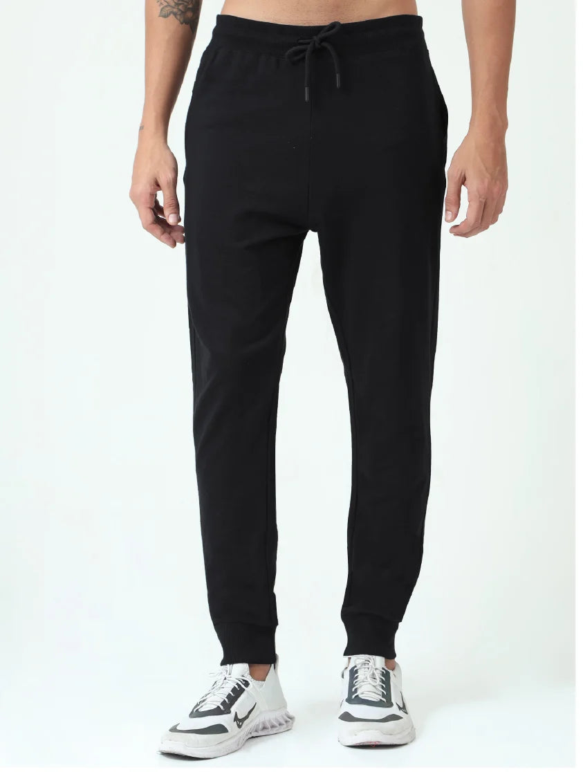 Black cotton joggers for men - casual jogger pants by Zenor