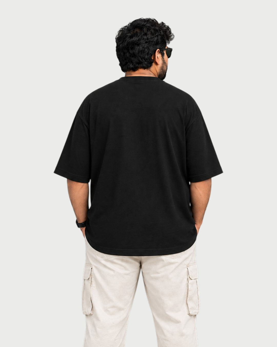 Black plus size T-shirt for men online india