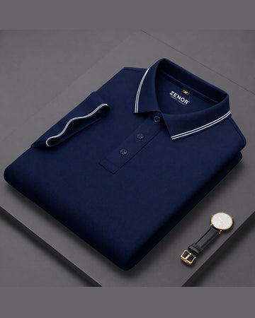 Tipped Polo - Navy Blue