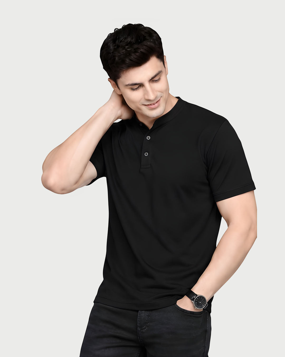 ZENOR Signature Henley T-Shirt for Men – Minimal Everyday Casual Wear