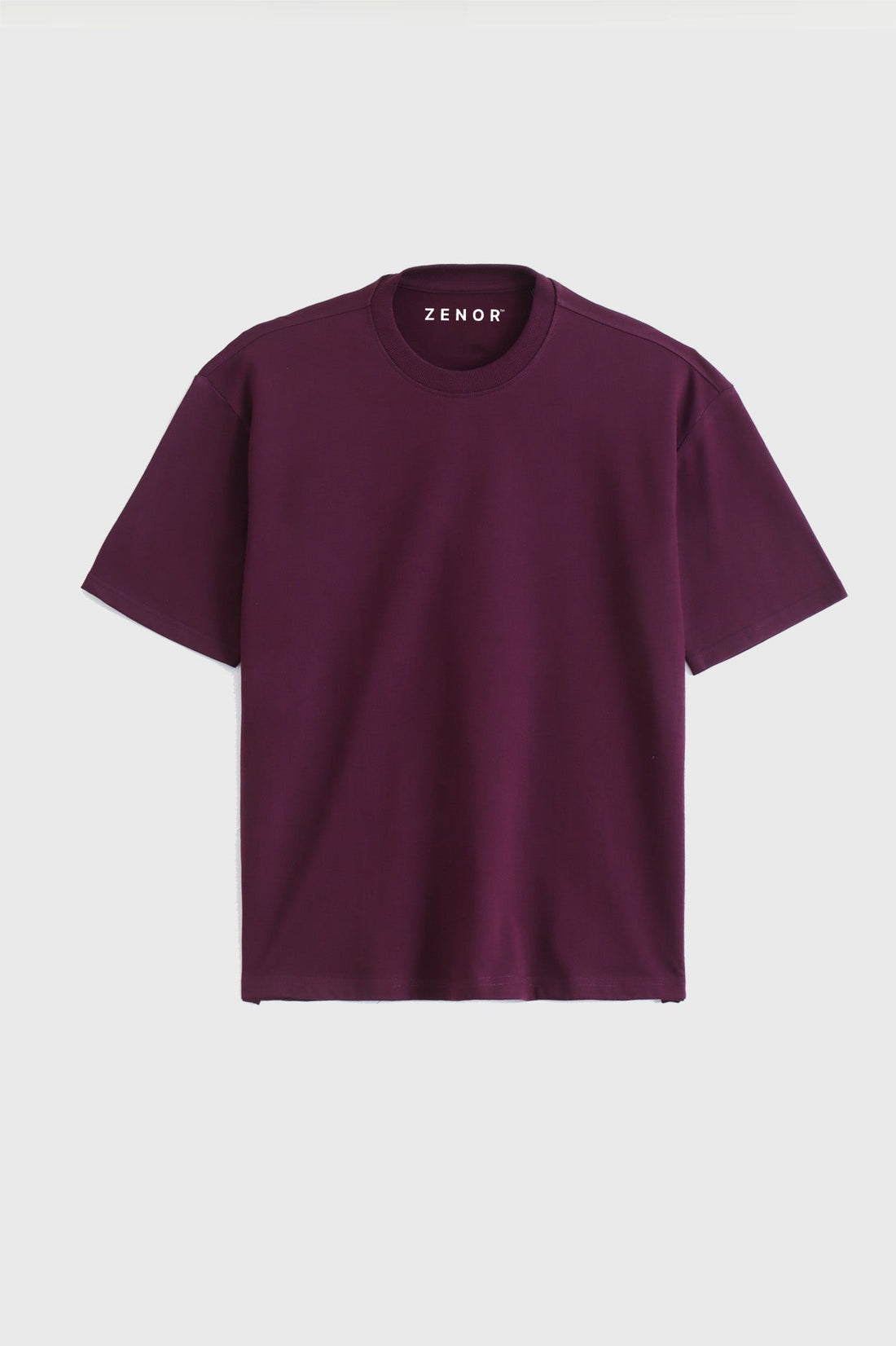 ZENOR Core Tee Wine Men Premium Oversized T-Shirt Anti Odor Heavyweight Cotton
